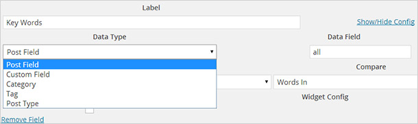 「WP Custom Fields Search」のデータタイプ