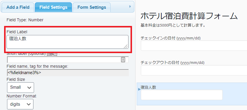Calculated Fields Form