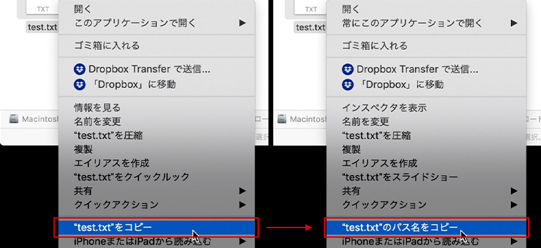 ファイルパスのコピー方法